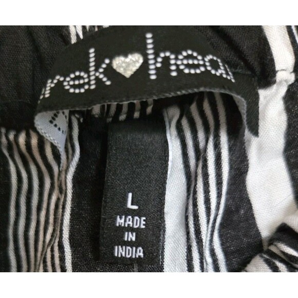 Derek Heart Romper Juniors Large L Black White Vertical Stripes One Piece Outfit - Picture 8 of 11